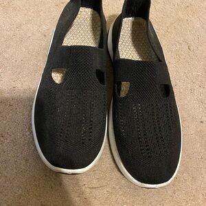 Black Slip-On knit sneakers